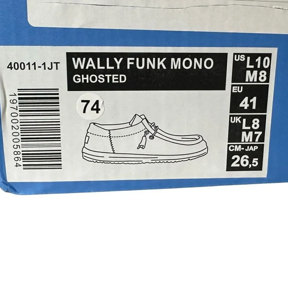 Hey Dude Wally Funk Mono Ghosted Slip-On Sox Collection Shoes Unisex Men 8 / Wom